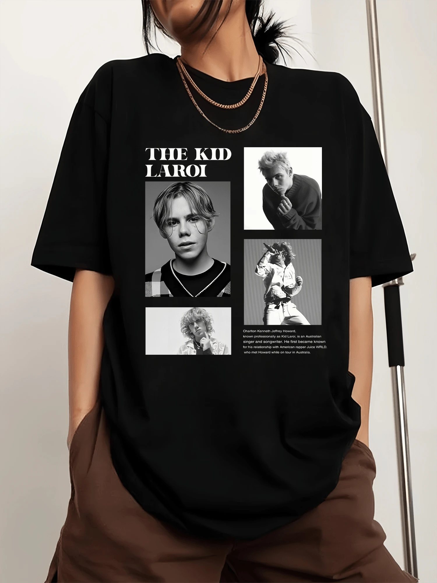 The Kid LAROI Printed Men's Sports T-Shirt With Crew Neck And Short Sleeves - Black - View 1