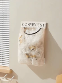 1pc Large Capacity Mesh Storage Bag, Wall-Mounted Large Capacity Storage Bag, Kitchen Garbage Bag Storage Artifact Wall-Mounted Large-Capacity Storage Bag, Sticky Wall-Mounted Mesh Storage Pocket, Suitable For Kitchen Tools, Hanging Storage Behind The Door, Tool Storage, Kitchen Trash Bags Storage & Organization, Applicable To Back-To-School Season - Multicolor - View 3