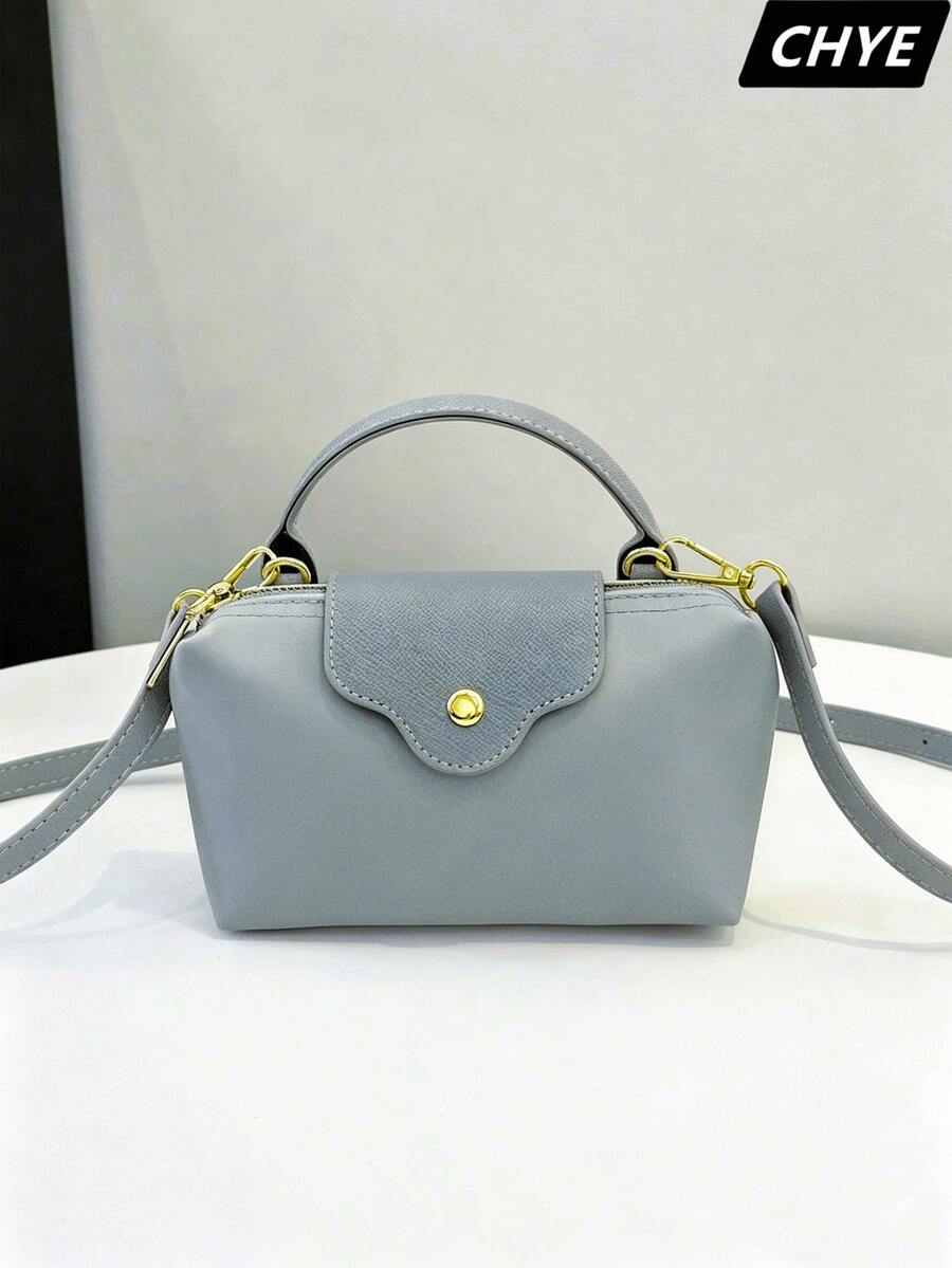 New Women Casual Handbag, Multifunctional Solid Color Nylon Shoulder Bag, Boston Shopping Fashion Crossbody Bag, Can Hold Passport, Cash, ID, Credit Cards, Lightweight, Summer Bag, Gift For Girlfriend - Grey - View 1