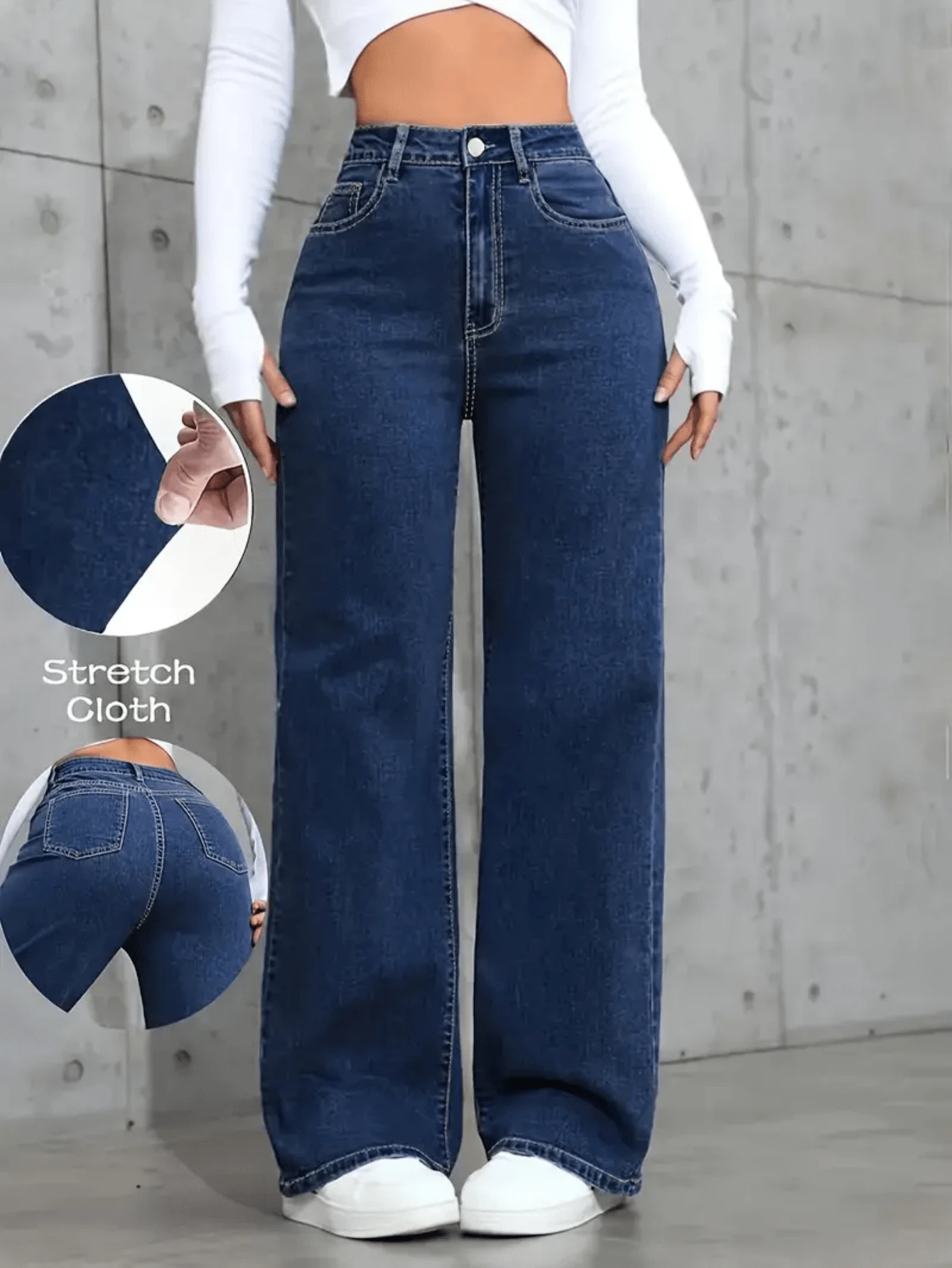 Un azul retro, cintura alta, jeans rectos, denim, desplazamientos diarios, dale a tu madre un par de pantalones como regalo - Pantalones vaqueros 2003 - Ver 1