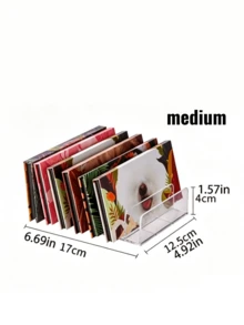 1pc Acrylic Transparent Storage Box, Desk Organizer For Office, Multifunctional Storage For Books, Notebooks, Files, Phones, Acrylic Desktop Display Rack, Also Suitable For Makeup Storage Like Eyeshadow Palette, 7-Grid Acrylic Shelf, Back To School Season - Seven-compartment Storage Box - View 8