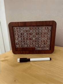 2pcs/Set Piggy Bank Set (1 Piggy Bank + 1 Marker Pen), Available In 1000/3000/10000 Euro Sizes, High-Quality Wooden Reusable Money Saving Box With Numeric Counter For Coins And Bills, Perfect Gift For Friends And Family, Suitable For Thanksgiving And Various Occasions - Piggy Bank - View 16