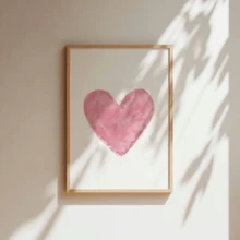 1件/套 粉色爱心信封水彩墙画 | 情人节海报装饰，浪漫爱情插画，少女风房间家居装饰，少女心墙饰，房间装饰，宿舍艺术印刷品，无框，艺术媒介 - design 01 - 查看 5