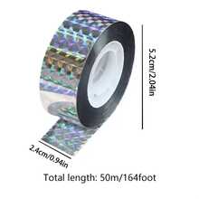 1/2 Roll, 50/100m Super Reflective Bird Repellent Tape - Durable Outdoor Pest Deterrent Ribbon - Easy Bird Deterrent Solution For Gardens, Homes And Farms - Multicolor - View 8