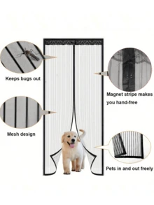 Magnetic Self-Closing Mesh Screen Door, Invisible Fly Screen, Insect And Mosquito Proof Curtain, Breathable And Transparent Design, Essential Anti-Mosquito Home Accessory, Great For Home Decoration Or Rental Property In Summer - Multicolor - View 10
