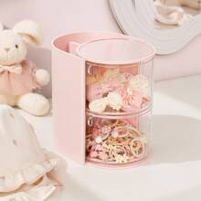 Hộp đựng phụ kiện tóc trẻ em, 1 hộp, 3 tầng/2 tầng xoay để bàn, đa chức năng dùng đựng kẹp tóc, băng đô, dây buộc tóc, trang sức, đồ dùng thủ công DIY, hộp trang sức dễ thương cho bé gái với nhiều ngăn. - Nhiều màu - Xem 7