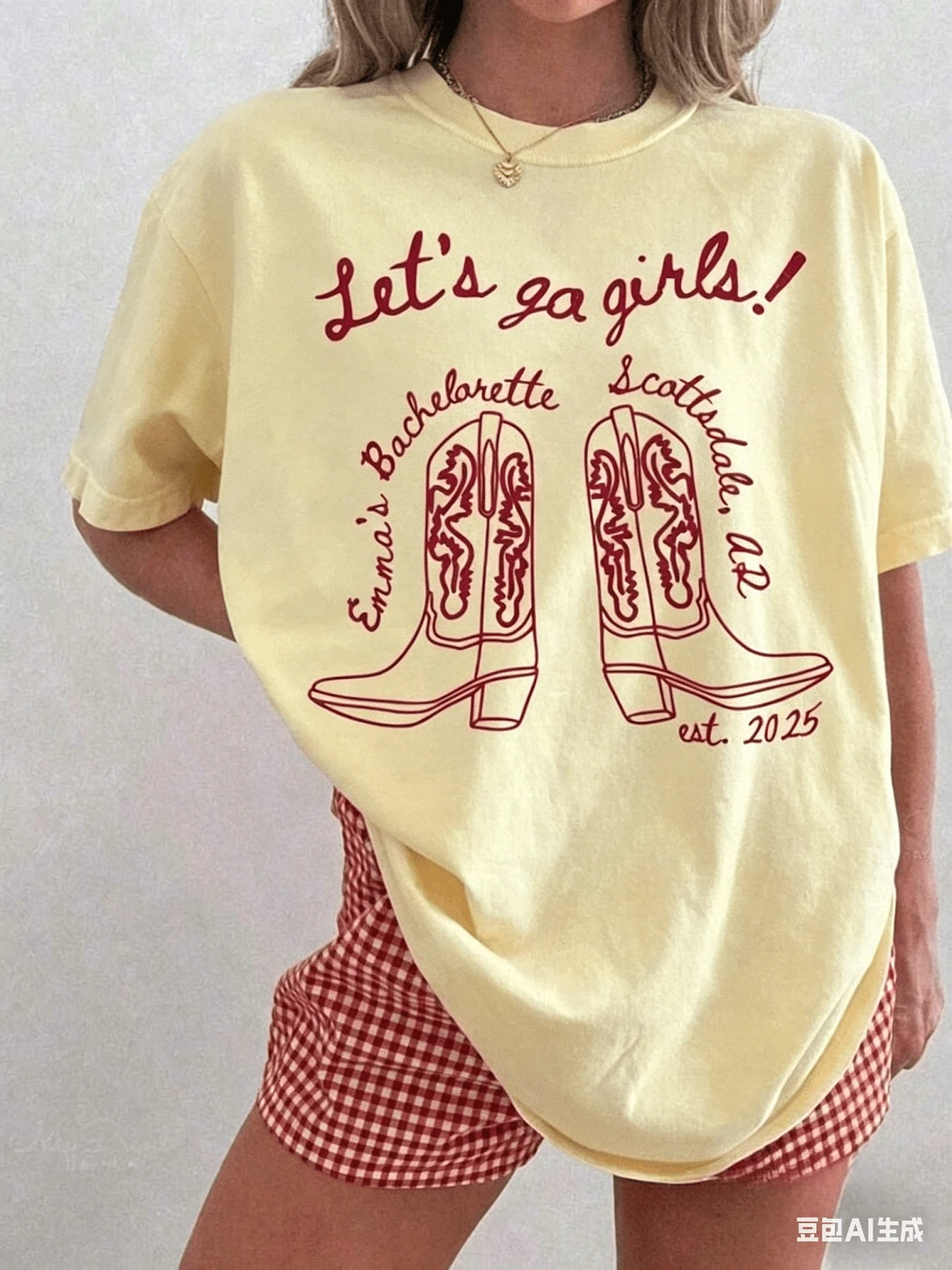 100%Cotton1pc Personalized Lets Go Girls Bachelorette Shirts, Cowgirl Country Bach Tees, Nashville Austin Last Rodeo Bachelorette Party Tshirts, Personalized Gift For Valentine Day/Engagement/Wedding/Holiday/Daily Life,Easter Outfits For Women,Mom Life Graphic Tee,Mother's Day Gift Outfits,Unisex USA Soccer Oversized T-Shirt, World Cup Game Day Outfit,Women's Oversized Fun Graphic T-Shirt.Breathable Cotton Tee, All Match - 黃色 - 查看 1
