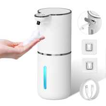 DONASIRA Dispenser Sabun Cuci Tangan Otomatis Sensor Pintar, Kapasitas 380ML, Pengaktifan Sentuh, Layar Lampu Rendah Suara, Mode Kontrol Busa/Cairan yang Dapat Diatur 4 Tingkat, Dapat Diisi Ulang Type-C, Aksesori Dapur dan Kamar Mandi - Beraneka warna - View 3