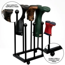 Crystals 4 Pair Wellington Boot Rack Stand, Metal Wellie Boot Holder Storage Organiser For Outdoor & Garden Use - View 3