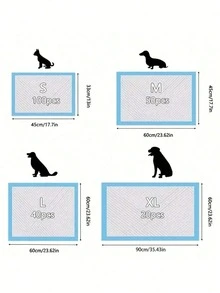 100pcs/Pack Highly Absorbent Disposable Pet Pee Pads, Multiple Sizes 60*90/60*60/60*45/33*45cm, Leak-Proof Quick-Dry Design, Pet Odor Control Diapers, Suitable For Potty Training - Multicolor - View 9