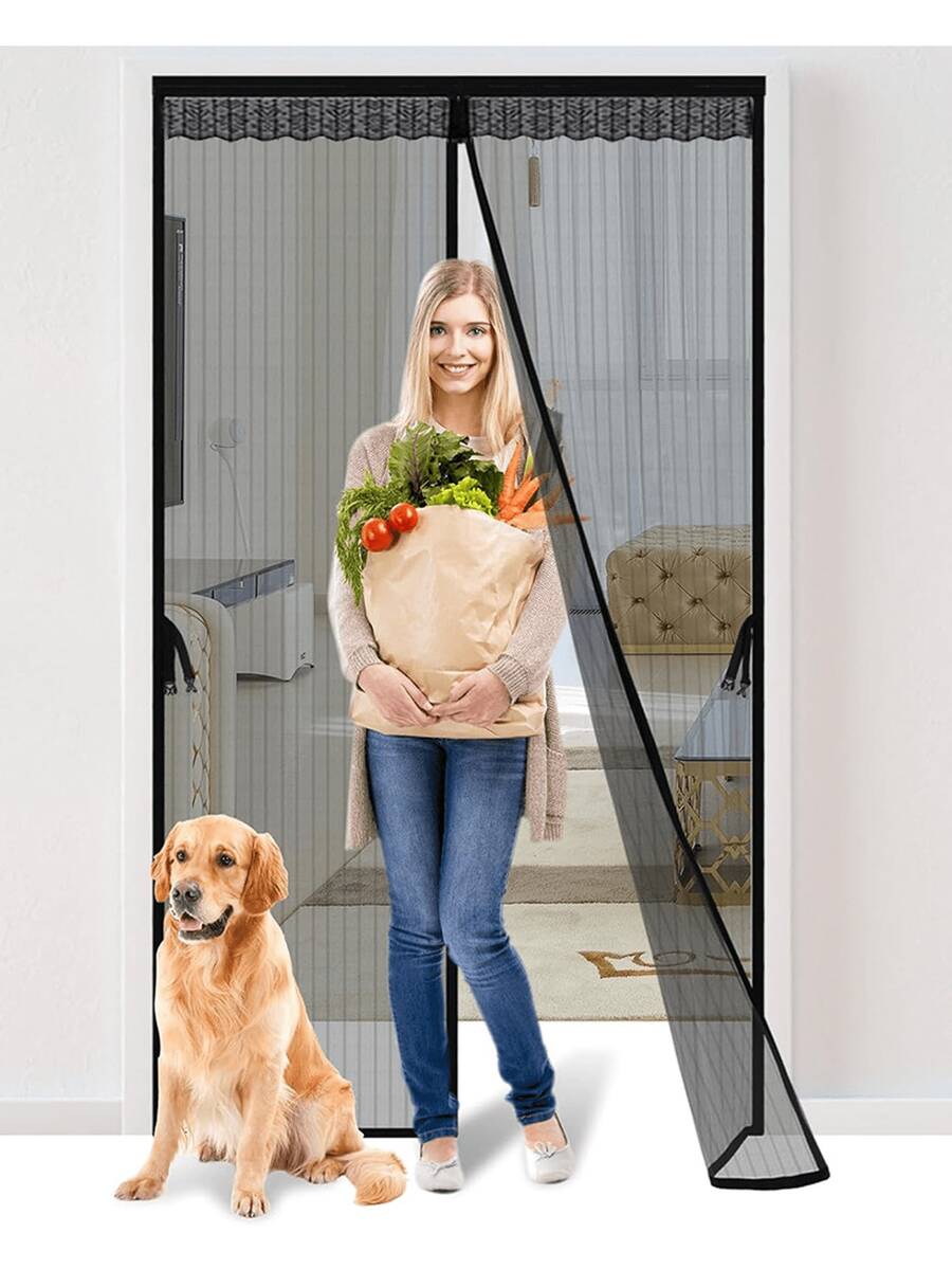 Magnetic Self-Closing Mesh Screen Door, Invisible Fly Screen, Insect And Mosquito Proof Curtain, Breathable And Transparent Design, Essential Anti-Mosquito Home Accessory, Great For Home Decoration Or Rental Property In Summer - Multicolor - View 1