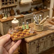 1:12 比例迷你娃娃屋裝飾，迷你廚房配件，可愛迷你廚具套組，迷你愛好者的完美禮物 - 均碼 - 查看 1