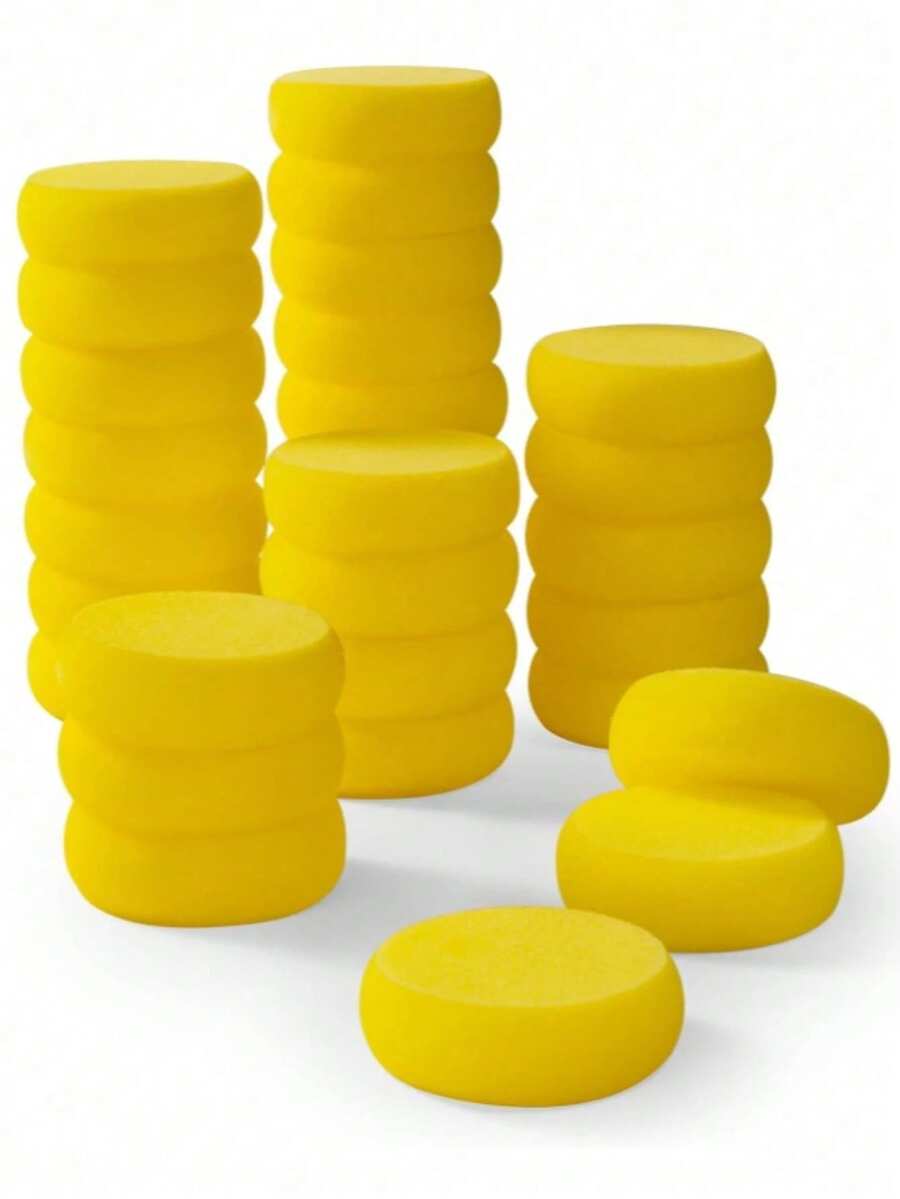 1/5/10 piezas Esponjas de espuma de cerámica, adecuadas para manualidades - Forma redonda, altamente absorbentes, ideales para colorear y limpiar - Multicolor - Ver 1
