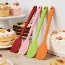 4/2pcs Multi-Function Premium Silicone Spatula Baking Tools, Heat-Resistant Silicone Scraper For Cream Cake, Baking Flipper, 4 Colors - Multicolor - View 1