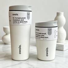 OWALA 20盎司/12盎司不锈钢真空保温咖啡杯，高品质大容量水瓶，便携式车载杯，简约马卡龙色，双层壁，办公饮水用具，送给朋友、家人、情侣的最佳礼物 - 彩色 - 查看 10