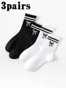 5/10 Pairs Women's Ruffled Lace Trim Black Socks, Soft Breathable Knee High Socks, Suitable For Daily Wear, Festivals, Outdoor, All Seasons, Match With Loafers, Casual Shoes, Size 36-42 - Multicolor - View 11