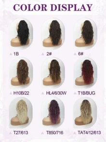 nimoki Peluca sintética ondulada de 18 pulgadas con clip, fibra resistente al calor, adecuada para mujeres y niñas, para fiestas y uso diario - Multicolor - Ver 6