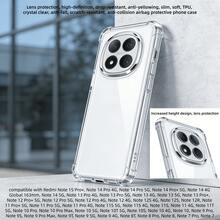 适用于 Redmi Note 15 Pro+、Note 15 Pro (5G)、Note 15 Pro 4G、Note 15 5G、Note 15 4G、Note 14 Pro 4G、Note 14 Pro 5G、Note 14 Pro+ 5G、Note 14 4G 全球版 163mm、Note 14 5G、Note 13 Pro 4G、Note 13 Pro 5G、Note 13 4G、Note 13 5G、Note 13 Pro+、Note 12 Pro+ 5G、Note 12 Pro 5G、Note 12 Pro 4G 的透明防摔手机壳。具备镜头保护、防指纹、高清、防摔、防刮擦功能。有效保护手机后盖和边框免受日常磕碰。采用轻盈柔韧的 TPU 材料制成。 - 無色 - 查看 7