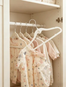 20pcs/10pcs/1pc Non-Slip Velvet Children's Clothes Hangers, Space-Saving Baby/Toddler Wardrobe Organizer Racks - Multicolor 1 - View 4