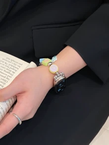 1pc Women's Summer Vacation Style Sparkling Rhinestone Chain Strap, Suitable For Band 8 Pro/9 Pro, 8/8 NFC/9/9 NFC/10/10 NFC, And Watch4/Watch5 - Multicolor - View 3