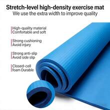 Yoga Mat Thickened Multi-Color Optional Comfortable Foam Exercise Yoga And Pilates Gymnastics Mats, Ladies' Non-Slip Fitness And Walking Yoga Mats Are Convenient To Store And Portable,Suitable For Home Workouts, Fitness, And Pilates Exercises; Soft And Durable. - 藍色 - 查看 7