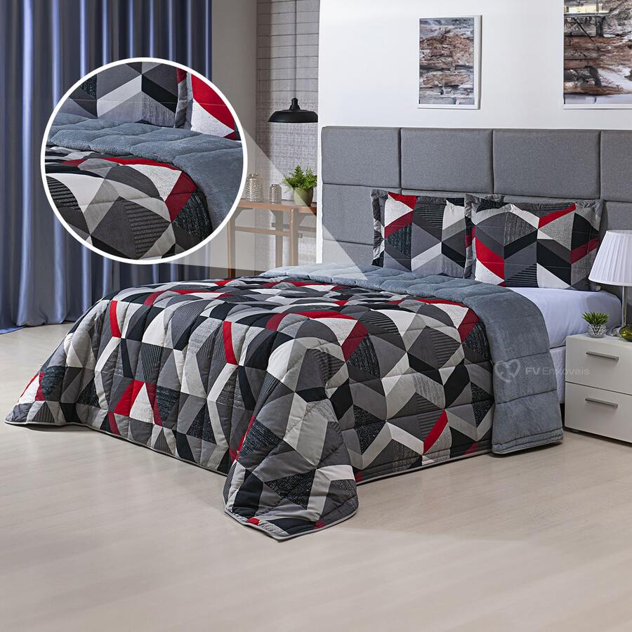 Comforters - Gris Géométrique - Voir 1