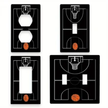 1 pieza/Set Panel decorativo de interruptor de policarbonato termoplástico con estampado de baloncesto, cubierta de toma de corriente resistente al calor y a la decoloración, panel de pared decorativo - multicolor - Ver 1