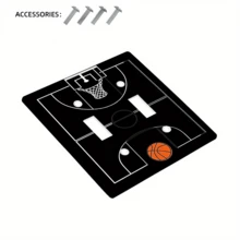 1 pieza/Set Panel decorativo de interruptor de policarbonato termoplástico con estampado de baloncesto, cubierta de toma de corriente resistente al calor y a la decoloración, panel de pared decorativo - multicolor - Ver 12