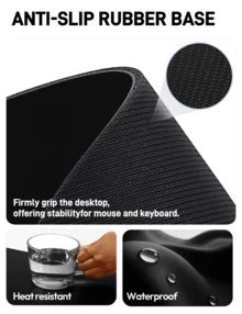 1 Large E-Sports Gaming Mouse Pad, Featuring A Pattern Of A Pink-Haired Girl Surrounded By Cute Pets, Non-Slip, Washable Rubber Bottom, Large Size Desk Mat, Office Desk Accessory, Computer Decoration Accessory, Desktop Decoration, Dirt-Resistant Gaming Mouse Pad, A Super-Long Desk Mat For Gamers, An Ideal Gift For Stylish Office Desk Decoration And Study Accessories - 查看 3