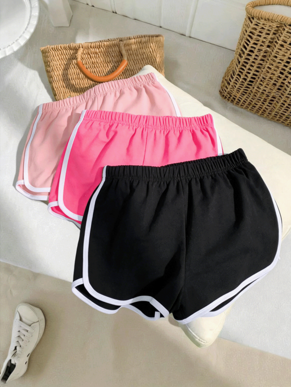 3pcs Girls Elastic Comfy Shorts, Children Summer Sports Pants Girls Bike Cartwheel Shorts Young Girl Short Kids Biker Shorts Multi-Color