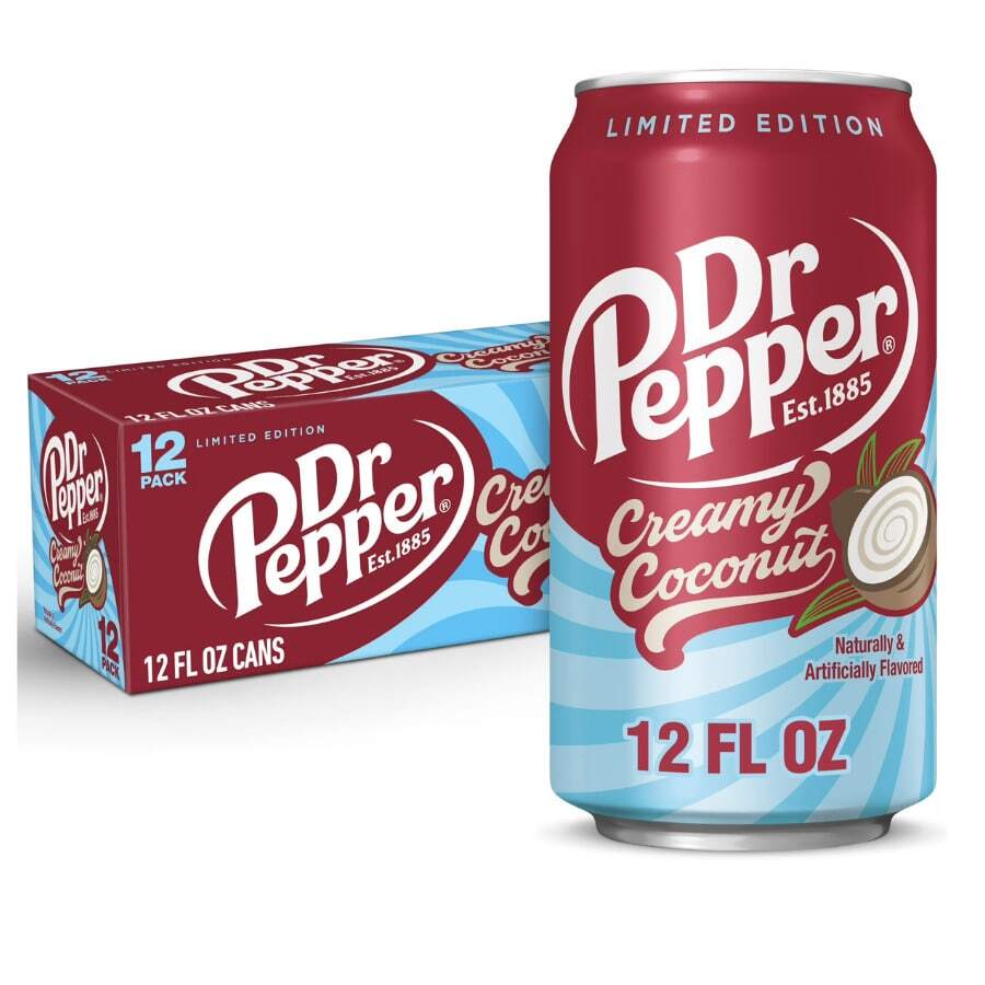 Dr Pepper Creamy Coconut Soda Pop, 12 Fl Oz Cans, 12 Pack - 15g - View 1