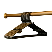 Set Of 10 Reinforced Black Adult Hangers - Xem 2