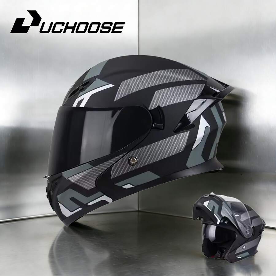 High Quality DOT Motorcycle Helmet Four Seasons Motocross Racing Modular Flip Up Casco Men Women Off Road Helmet Unmasked - Tàu chiến - Gương trà - Xem 1