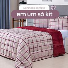Queen Size 3 Piece Double Sided 400 Thread Count Printed Patchwork Blanket Kit Premium Bedding Soft Blanket - Burgundy - View 4