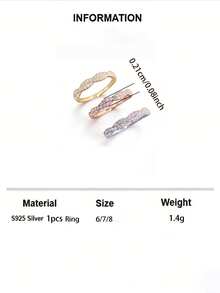 S925 Pure Silver Twist Style Ring With Cubic Zirconia, Fashionable Women's Party Jewelry Single Band - Ring - View 8