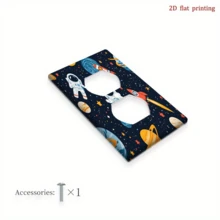 1pc [2D Printed] Astronaut Space Scene Wall Plate, Suitable For Light Switch And Outlet Cover, No Electricity Or Battery Required, Standard Installation, 2D Flat Pattern - Multicolor - View 13