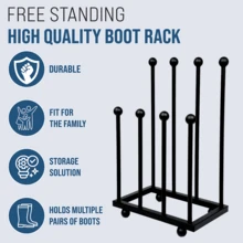 Crystals 4 Pair Wellington Boot Rack Stand, Metal Wellie Boot Holder Storage Organiser For Outdoor & Garden Use - View 7