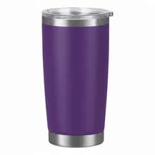 Chulim Vaso Térmico Portátil Acero Inoxidable 20 Onzas Doble Pared Aislante Para Bebidas Frías O Calientes Tapa Hermética Deslizante Regalo Perfecto Para Uso Diario Variedad De Colores - Morado Violeta - Ver 9