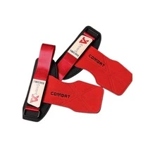 S/M Size 3-Layer Thick Wrist Wrap, Multi-Color Options, Thick 3-Layer Cowhide, Anti-Slip Anti-Callus, Suitable For Weightlifting, Pull-Ups, Rowing, Fitness Assistance Strap - Red - View 8