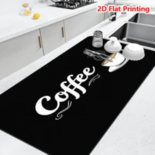 1/10pcs Coffee Cup Print Kitchen Absorbent Mat, Super Absorbent Quick-Dry Diatomaceous Earth Non-Slip Dish Drying Mat, Suitable For Kitchen Countertop Coffee Machine Decoration - Black - View 8