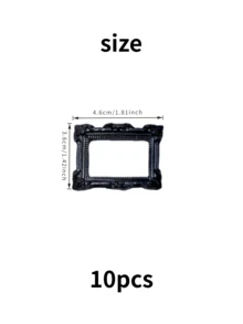 10pcs/Set Gothic Style Mini Carved Resin Photo Frame Decor, DIY Dollhouse Wall Decoration, Theme Party Gift For Family & Friends, Personalized Baroque Hollow Frame Sculpture Decor - Multiple Styles - View 21
