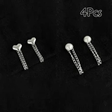 Kẹp ống quần denim hình trái tim/nơ đính ngọc trai giả, dùng để giữ ống quần không bị kéo lê trên mặt đất, kẹp chống trượt cho giày, điều chỉnh độ dài quần, ngăn ống quần chạm đất, thích hợp cho quần jean và quần dài. - A - Xem 34
