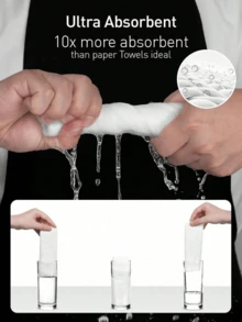 20片装可重复使用超强吸水超细纤维清洁布 - 神奇清洁布，鱼鳞纹玻璃清洁布，吸水性强，不掉毛，不留水渍，穿孔设计，超强吸水，耐刮擦，可机洗，多用途清洁湿巾。适用于家庭、厨房、餐厅、汽车美容、除油、洗碗、超强吸水、清洁玻璃和浴室，也适用于清洁淋浴门、水槽、瓷砖和家居用品。夏季必备，适用于清洁厨房、浴室、汽车车窗和后视镜，以及家居清洁。 - 均碼 - 查看 11