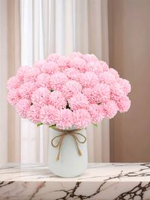 6支仿真菊花/非洲菊，多色带绿叶，耐用塑料材质，免维护，适用于家居、婚礼、派对、桌面装饰、圣诞节、万圣节、感恩节、复活节、室内/室外、夏季装饰 - 彩色 - 查看 4
