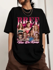 Bree Van De Kamp Fan Tees Printed Men's Sports T-Shirt With Crew Neck And Short Sleeves - Black - View 1