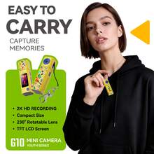 2K HD Objectif Rotatif à 230° Mini Appareil Photo Numérique, Appareil Photo de Poche Compact avec Plusieurs Modes de Filtre, Remplissage Automatique de Lumière, Stockage 32 Go, 4 Modes de Zoom, Batterie 400 mAh - Voir 13