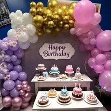 26/51PCS/Balloons Purple Pink White Gold Balloon 10inch Pastel Purple Pink Latex Balloons Lavender Lilac Balloon For Butterfly Birthday Princess Theme Party Decoration Bridal Baby Shower Bachelorette - Set - View 4