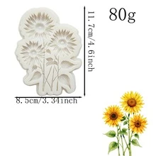 向日葵糖果模具，精致花朵布丁模具，耐热易清洗，多功能硅胶模具，可用于制作饼干、花朵蛋糕、杏仁糖、钥匙扣、香薰蜡烛等。 - 查看 11