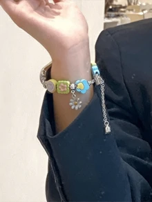 1pc Women's Summer Vacation Style Sparkling Rhinestone Chain Strap, Suitable For Band 8 Pro/9 Pro, 8/8 NFC/9/9 NFC/10/10 NFC, And Watch4/Watch5 - Multicolor - View 5