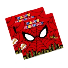 20pcs Spider Man Themed Napkin Set For Boys' Birthday Gifts/Marvel Fans/Party Decorations - Multicolor - View 4